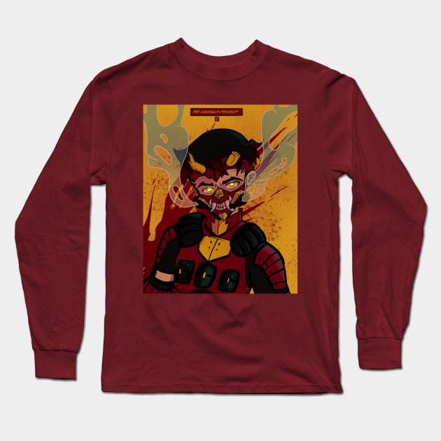 The Mad Dragon (Japanese inspired OC with background) Long Sleeve T-Shirt by kodoshkosh@gmail.com